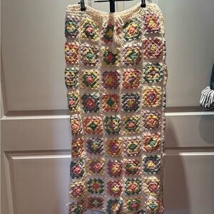 Colorful Crochet Granny Square Skirt